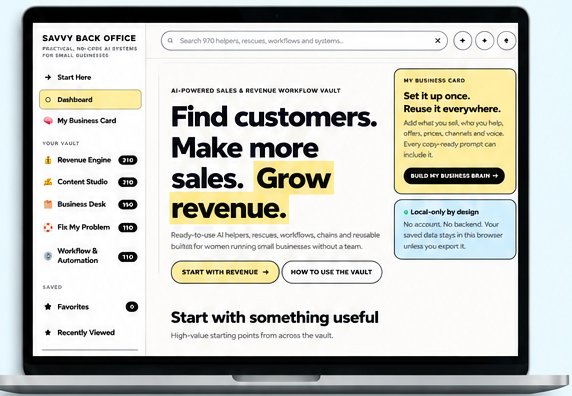 The AI Workflow Vault dashboard open on a laptop